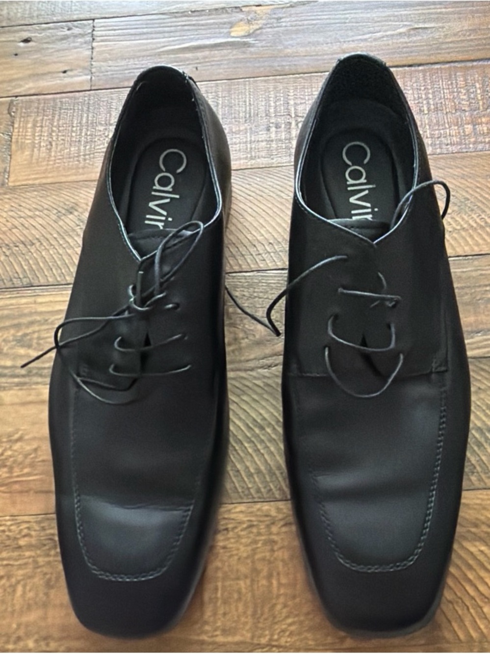 Calvin Klein Men's Black Leather Formal Lace-Up Oxfords